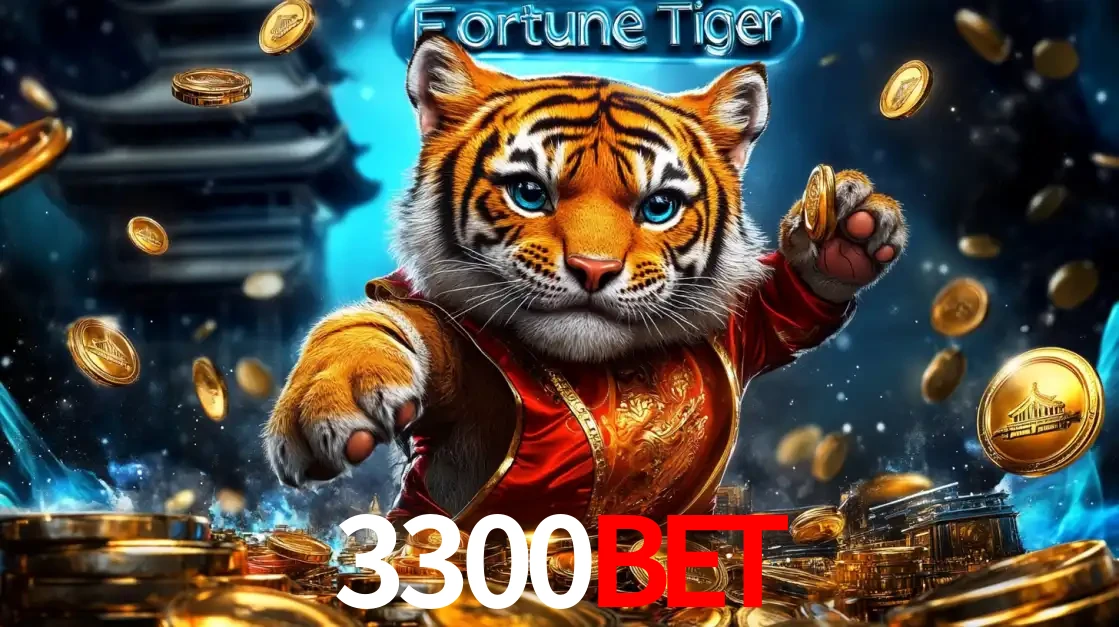 Imagem promocional do jogo de slot Fortune Tiger, com um tigre majestoso em traje tradicional cercado por uma fortuna em moedas de ouro, disponível agora no cassino 3300BET.